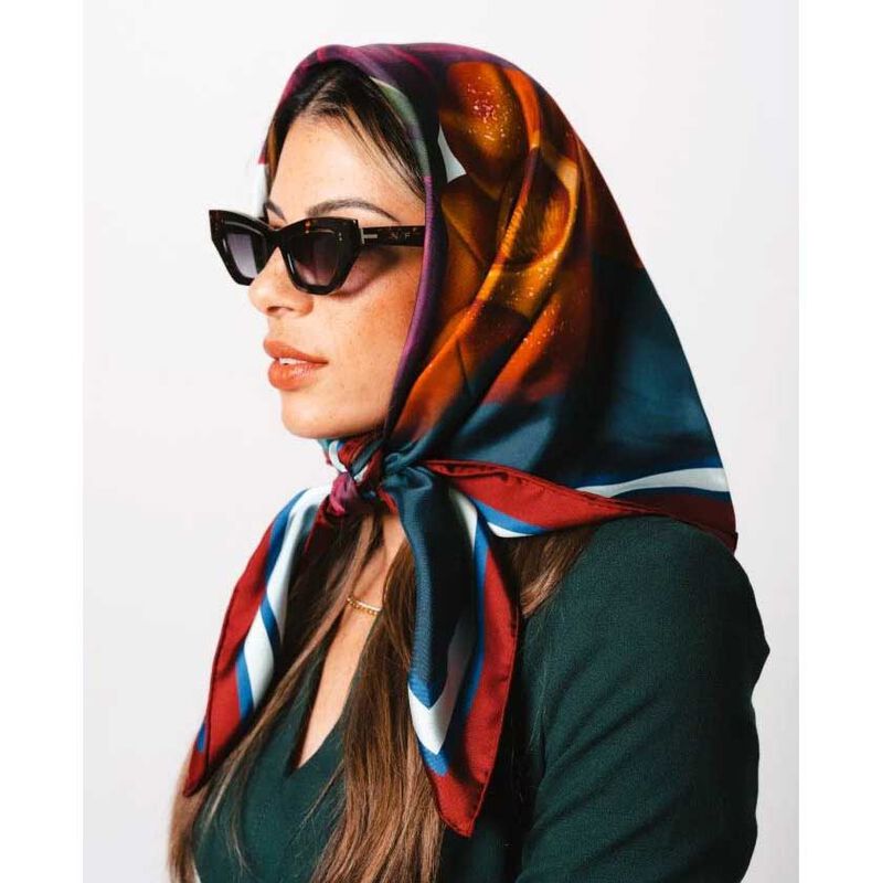 Artifact x Kelly Thompson Plume Square Silk Scarf image number 1