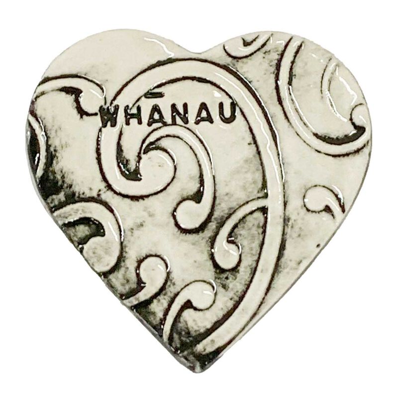 Borrowed Earth Kowhaiwhai Heart Small - Whanau Black image number 0