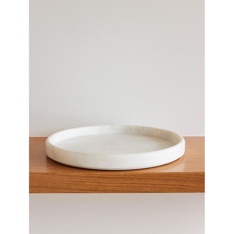 Città Marble Round Tray White L 27.5cmdiax3cmh image number 1