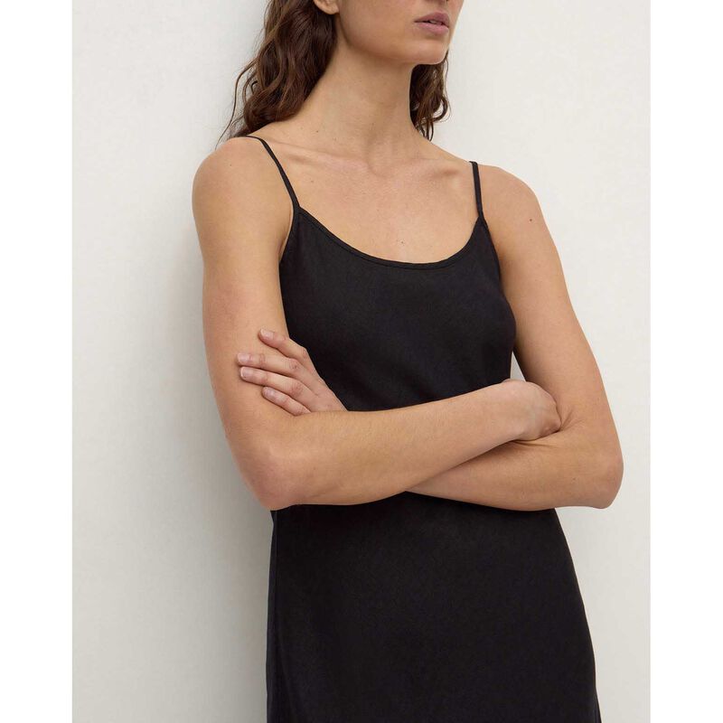 Assembly Label Colette Linen Slip Dress Black image number 2