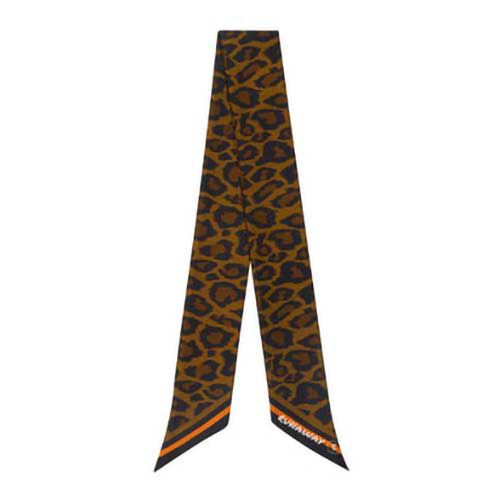 Karen Walker Leopard Sash Silk Scarf Tan