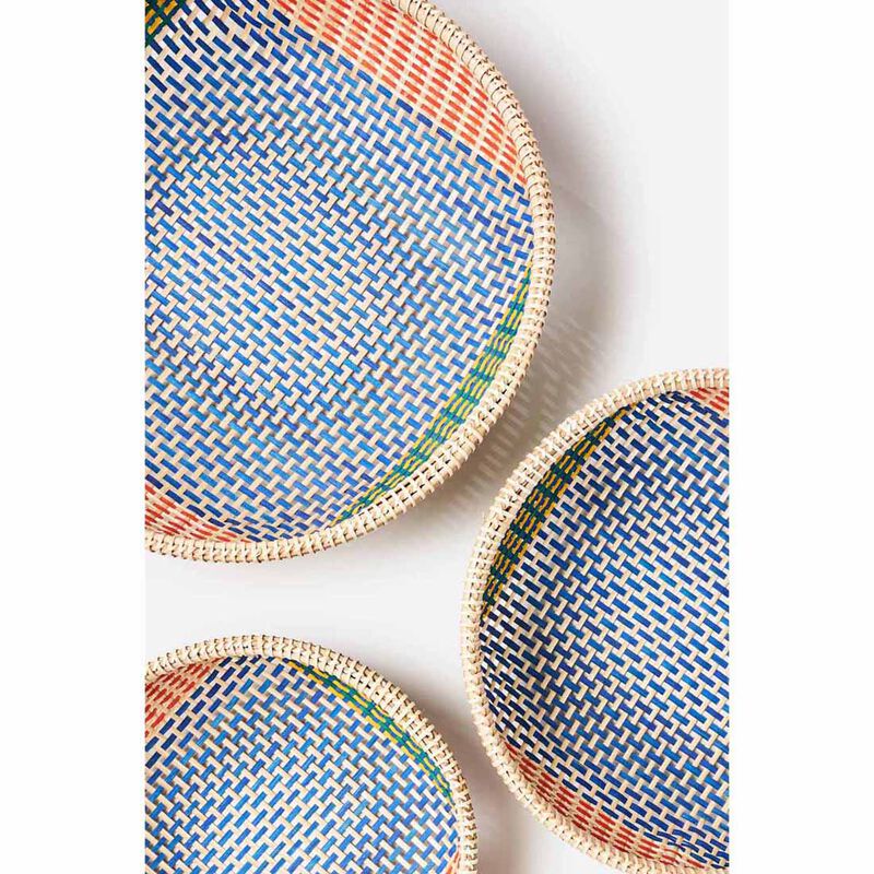 Citt&agrave; Thao Woven Basket Blue/Multi L image number 2