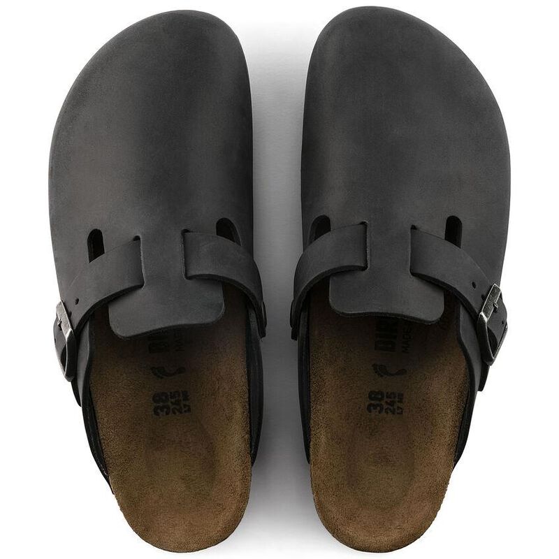Birkenstock Boston Oiled Leather Black Regular Width Sandal image number 1