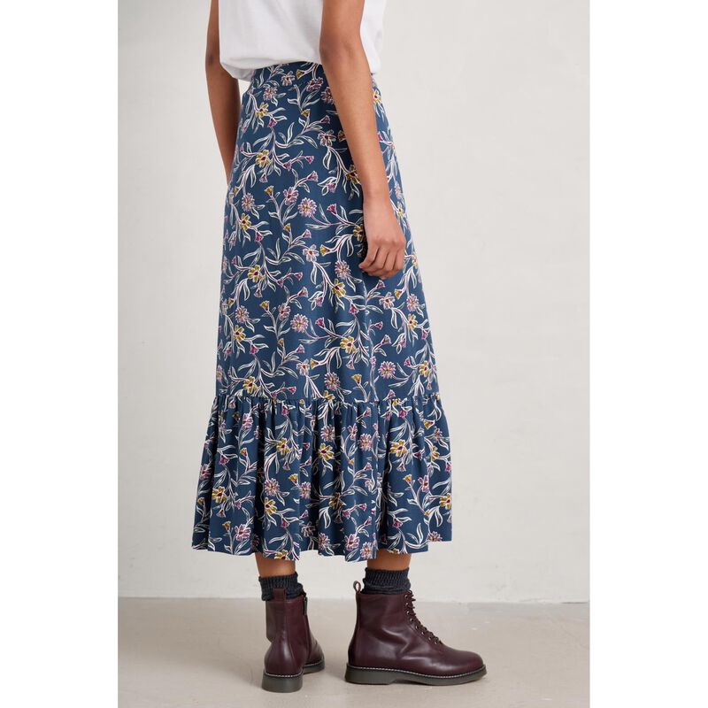 Seasalt Cornwall Wildflower Skirt Printed Plant Squall image number 1