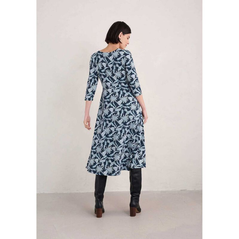 Seasalt Cornwall Veronica Dress Woodcut Thistle Maritime image number 1