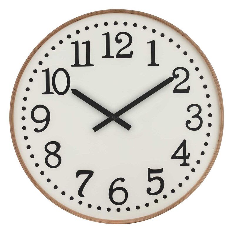 Amalfi Thomas Wall Clock - White/Natural image number 0