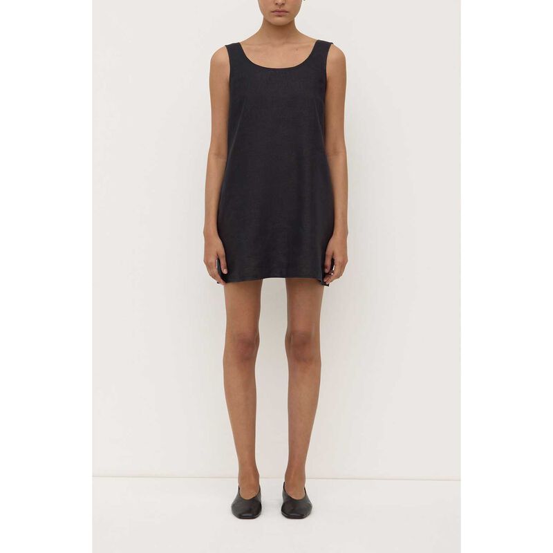 Assembly Label Selma Linen Mini Dress Black image number 3