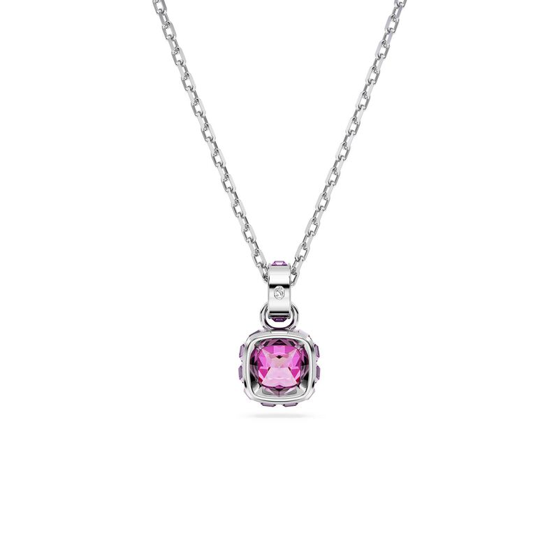 Swarovski Birthstone Square Cut Pendant - February Purple image number 3
