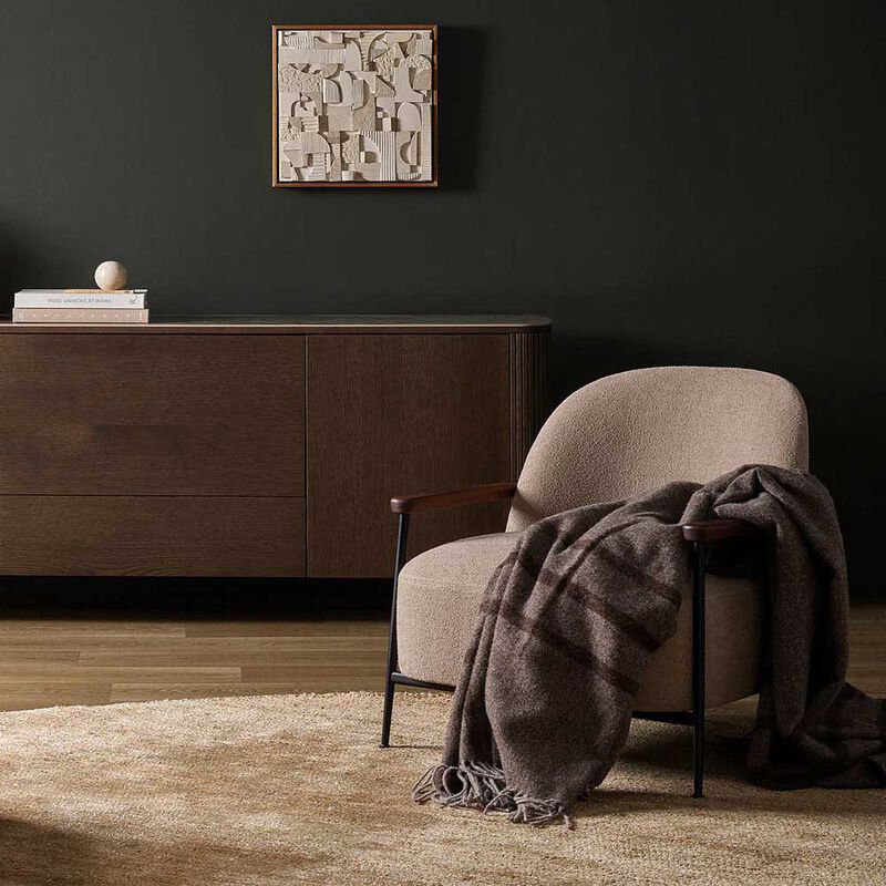 Baya Fiordland 100% NZ Lambswool Throw 190x220cm - Walnut image number 1