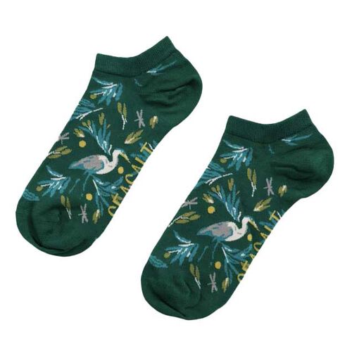 Seasalt Cornwall Womens Bamboo Arty Trainer Socks Sea Step Watson Green