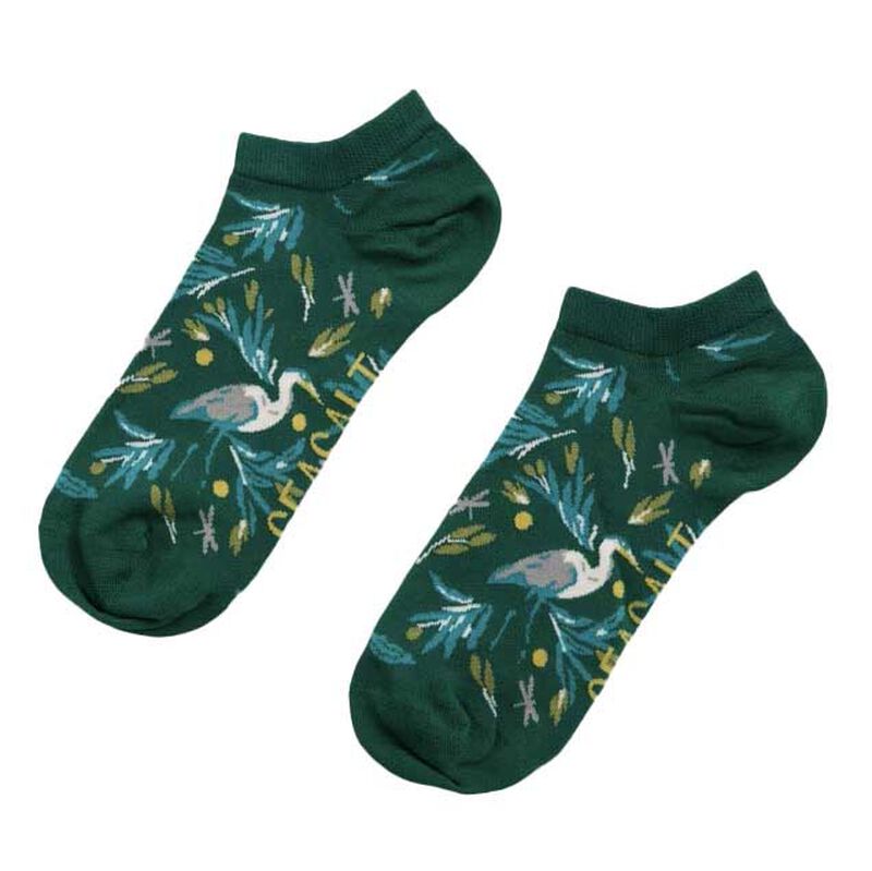 Seasalt Cornwall Womens Bamboo Arty Trainer Socks Sea Step Watson Green image number 0