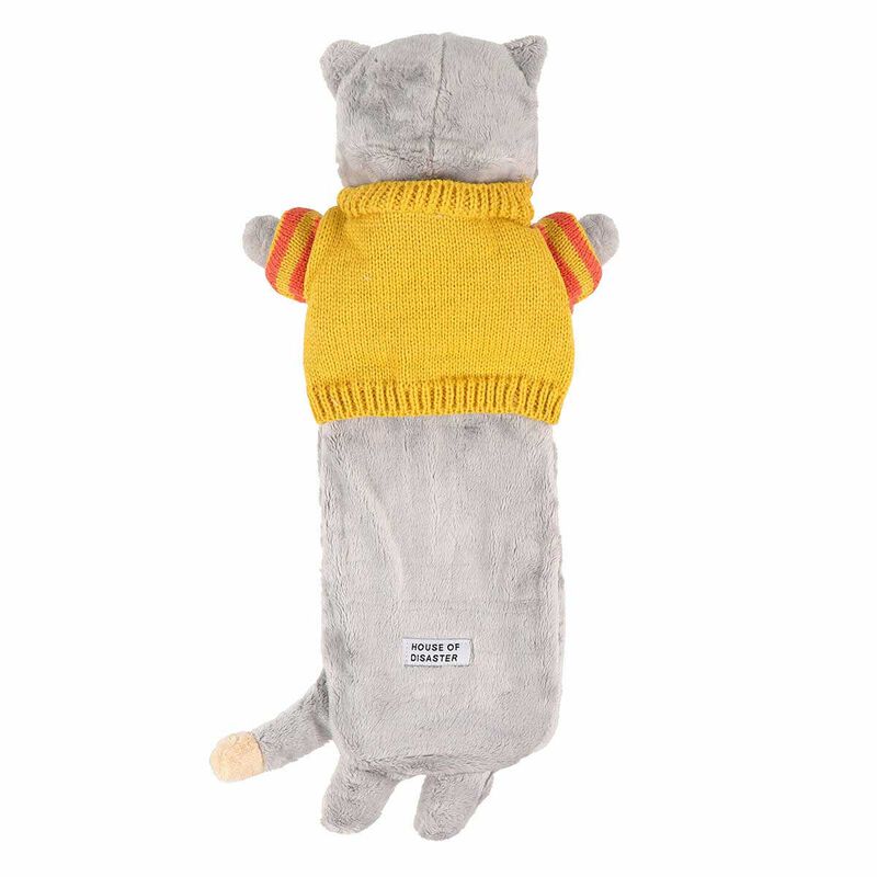 House Of Disaster Hot Water Bottle Cat In Jumper image number 1