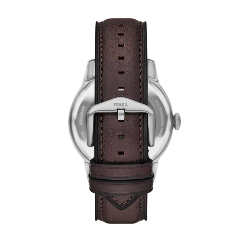 Fossil Townsman 44mm Automatic Brown Leather Watch image number 1