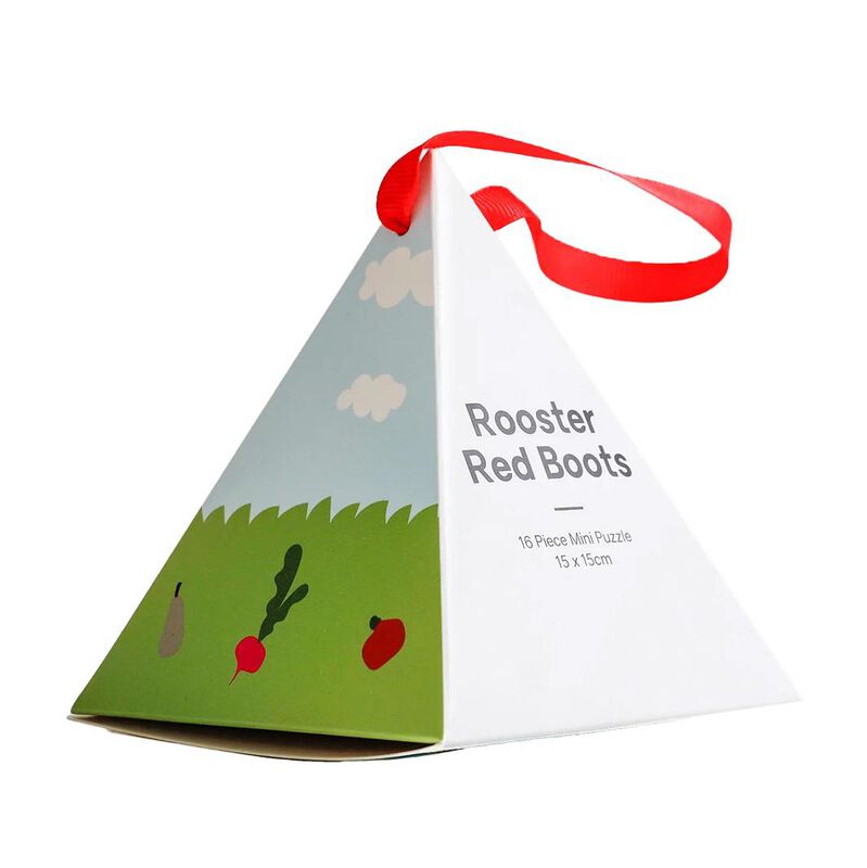 Father Rabbit Rooster Red Boots 16 Piece Puzzle Hanging Gift Box image number 0