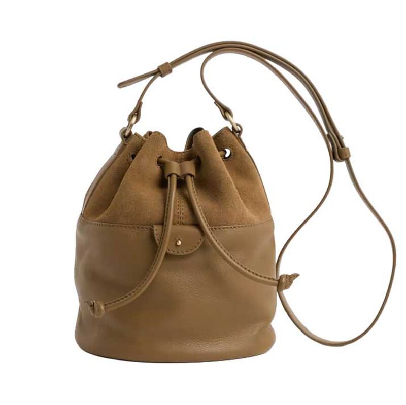 Seasalt Cornwall Mor Tide Bucket Bag Leather Oak image number 0