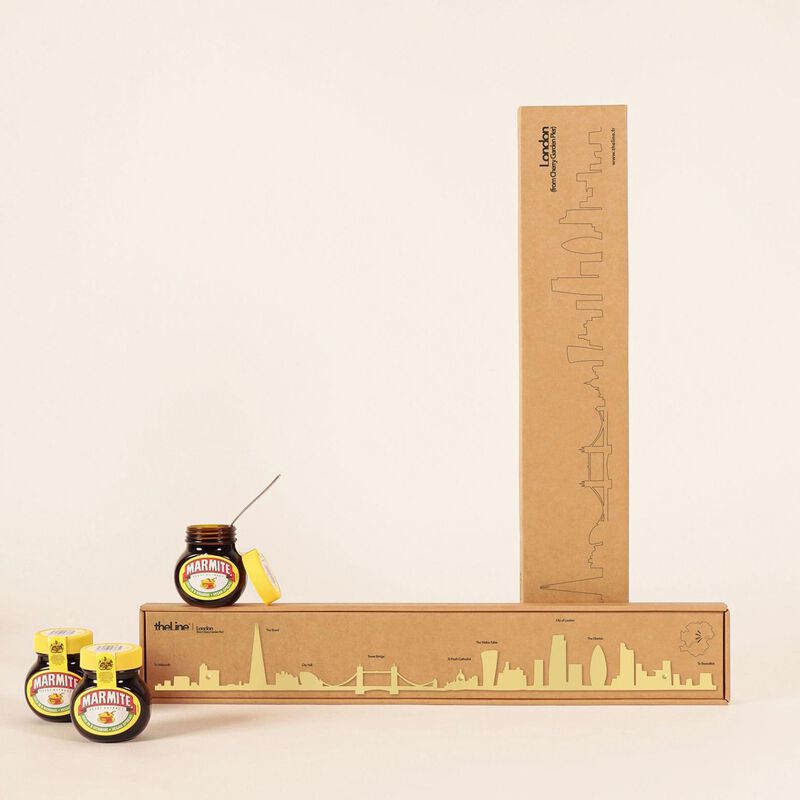 The Line Skyline of London 2 Gold Steel Silhouette 50cm image number 1