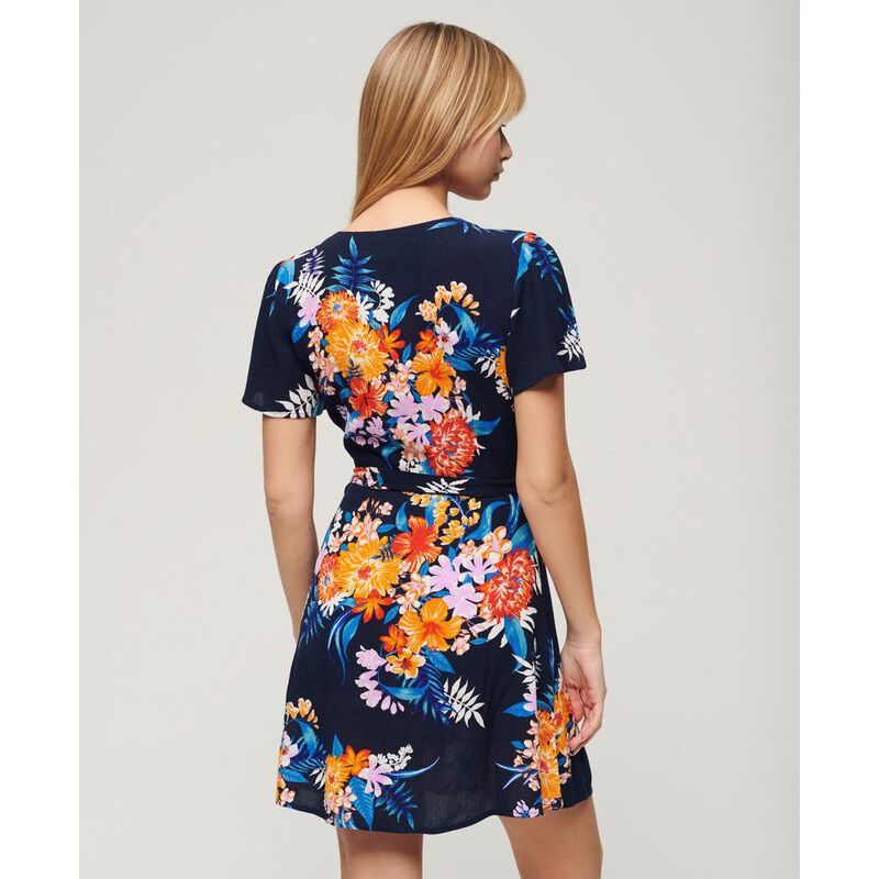 Superdry Printed Mini Wrap Dress image number 1