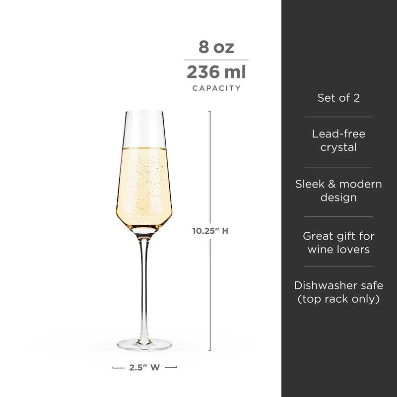 Viski Raye Crystal Champagne Flutes Set Of 2 image number 2