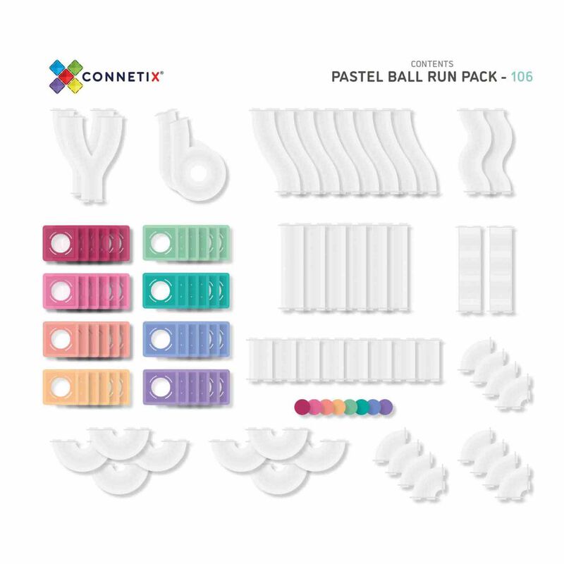 Connetix Tiles 106 Piece Pastel Ball Run Pack image number 2