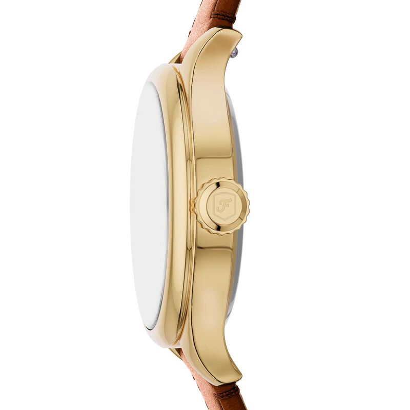 Fossil Gilmore Three-Hand Brown Leather Watch ES5423 image number 2