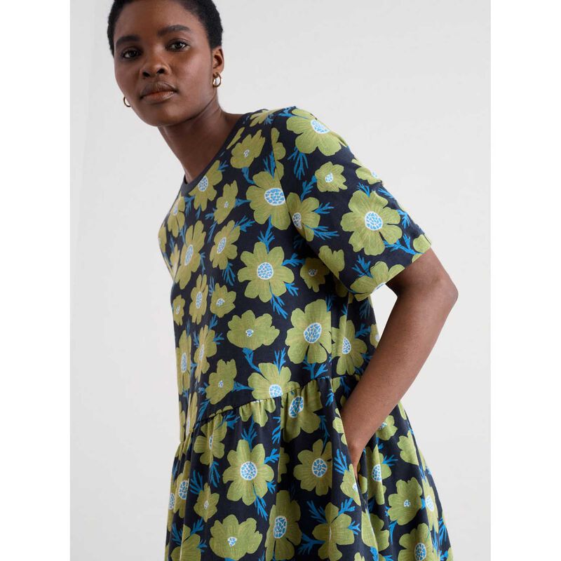 Seasalt Cornwall Hellandbridge Dress Climbing Cosmos Dill image number 2