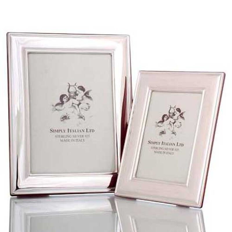 Simply Italian Sterling Silver Plain Bevel Wood Back Frame 9x13cm image number 0