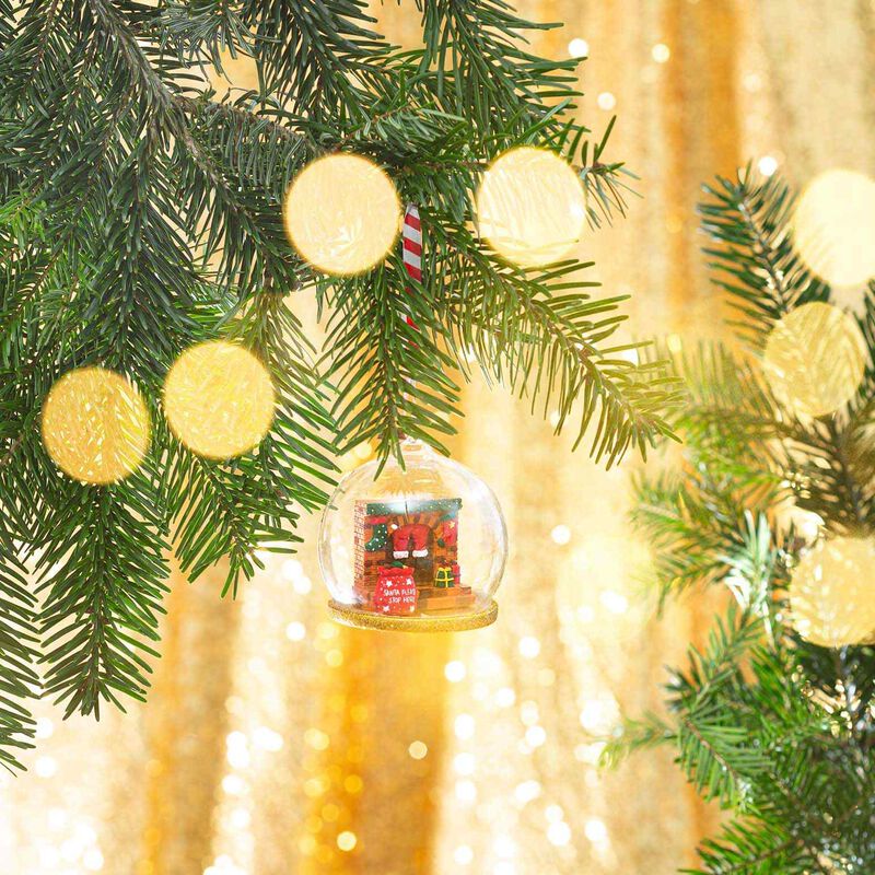 Sass & Belle Santa Chimney Scene Dome Bauble image number 1