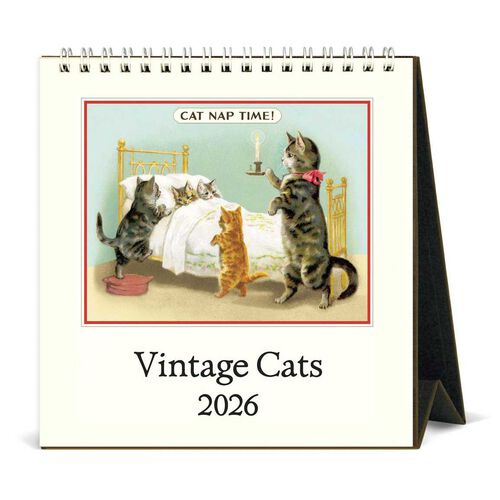 Cavallini Vintage Cats 2026 Desk Calendar