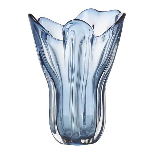 Amalfi Wavy Glass Vase - Blue