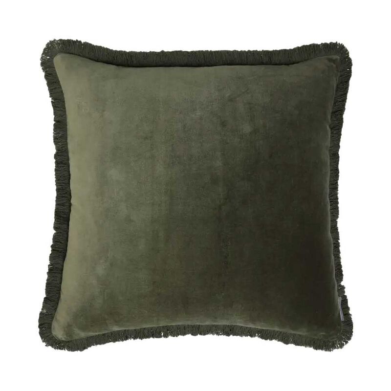 Wallace Cotton Maison Velvet Large Square Fringed Cushion Cover 55X55cm image number 6