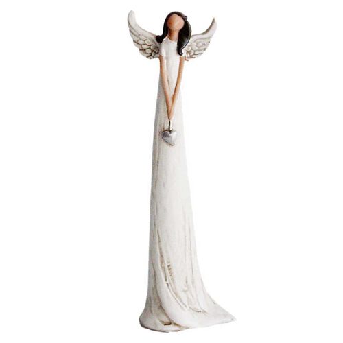 Angel With Upturned Wings Holding Heart 8.2 Inch