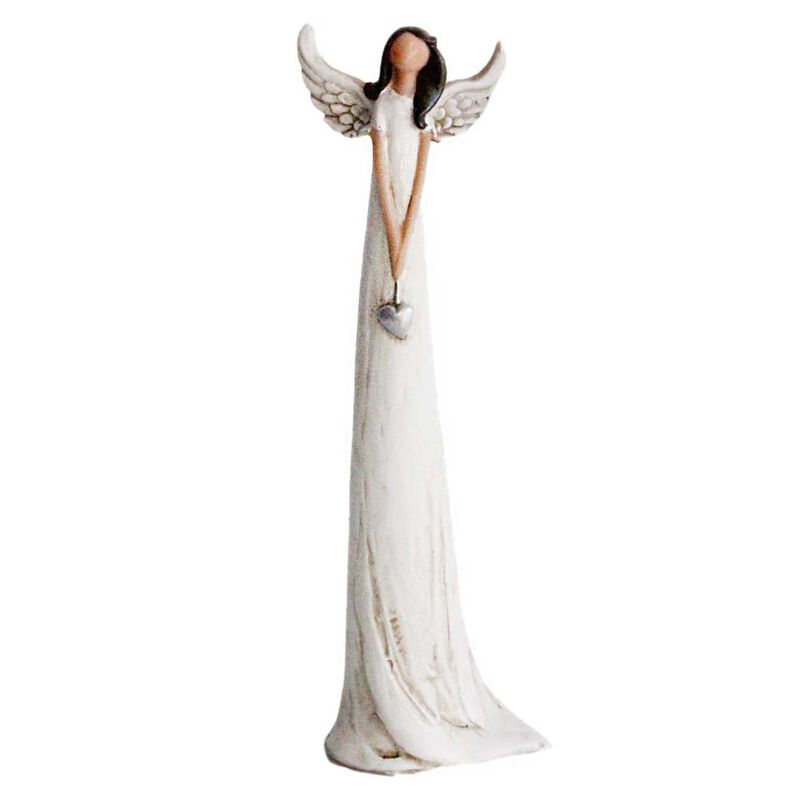 Angel With Upturned Wings Holding Heart 8.2 Inch image number 0