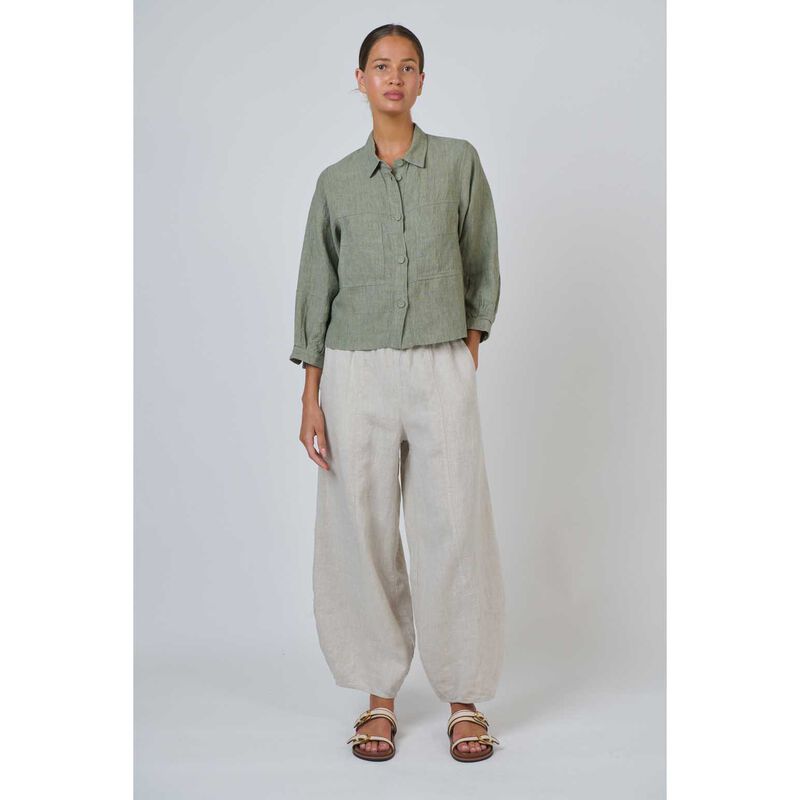 Naturals By O & J Artichoke Linen Jacket image number 3