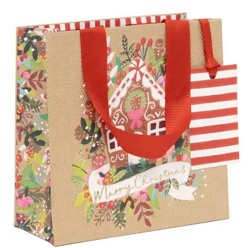 Image Gallery Gingerbread Kraft Small Christmas Bag