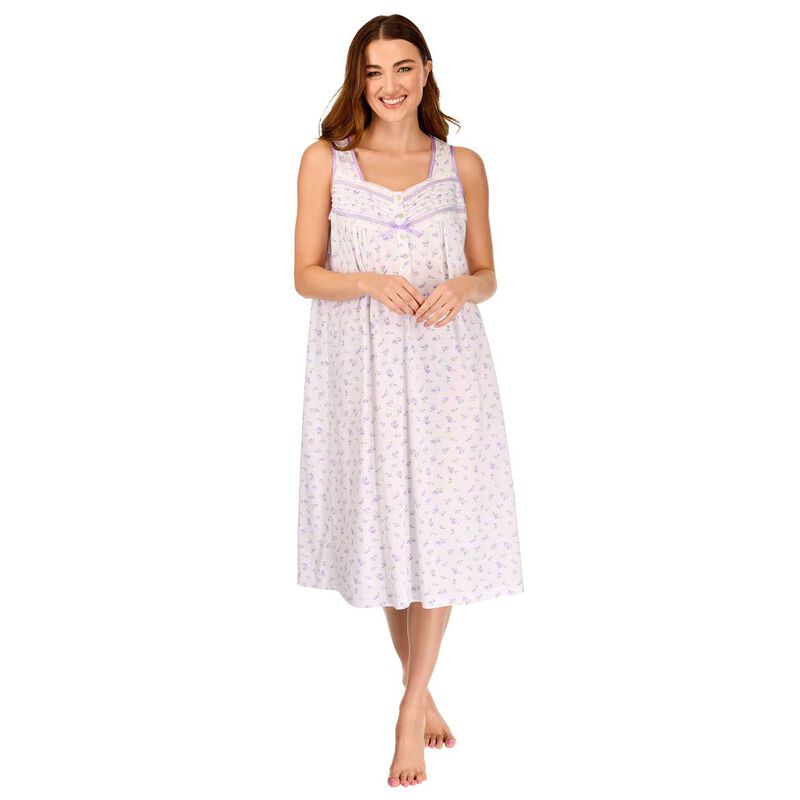 La Marquise Vintage Blossoms Cotton-Rich Jersey Sleeveless Nightdress image number 3