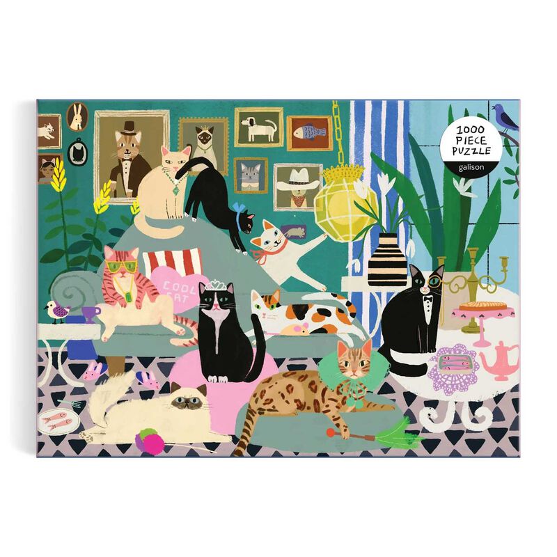 Galison Glamour Cats 1000 Piece Puzzle image number 1
