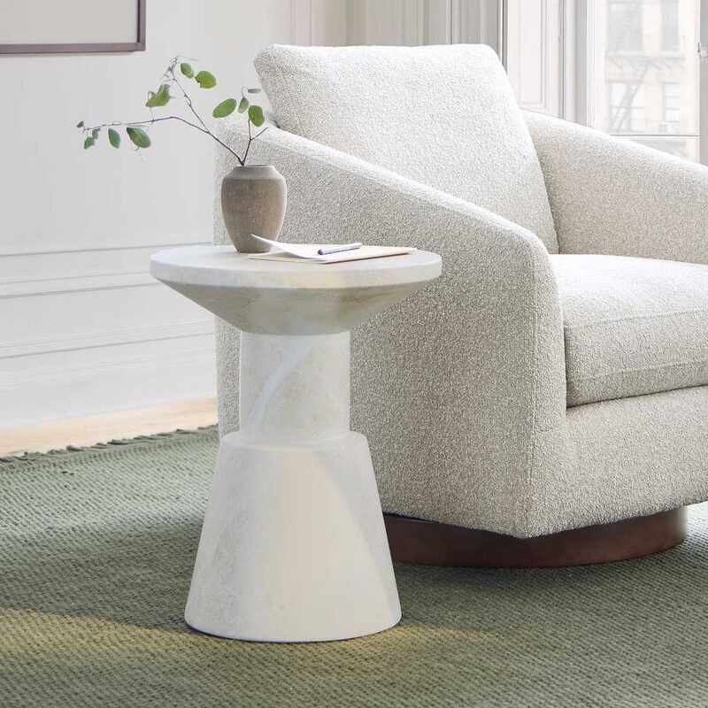 West Elm Wyatt Side Table Travertine image number 2