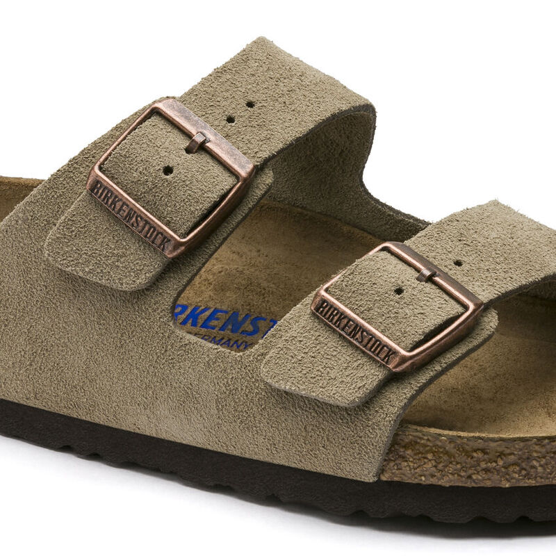 Birkenstock Arizona Soft Foot Bed Suede Regular Taupe Sandal image number 3