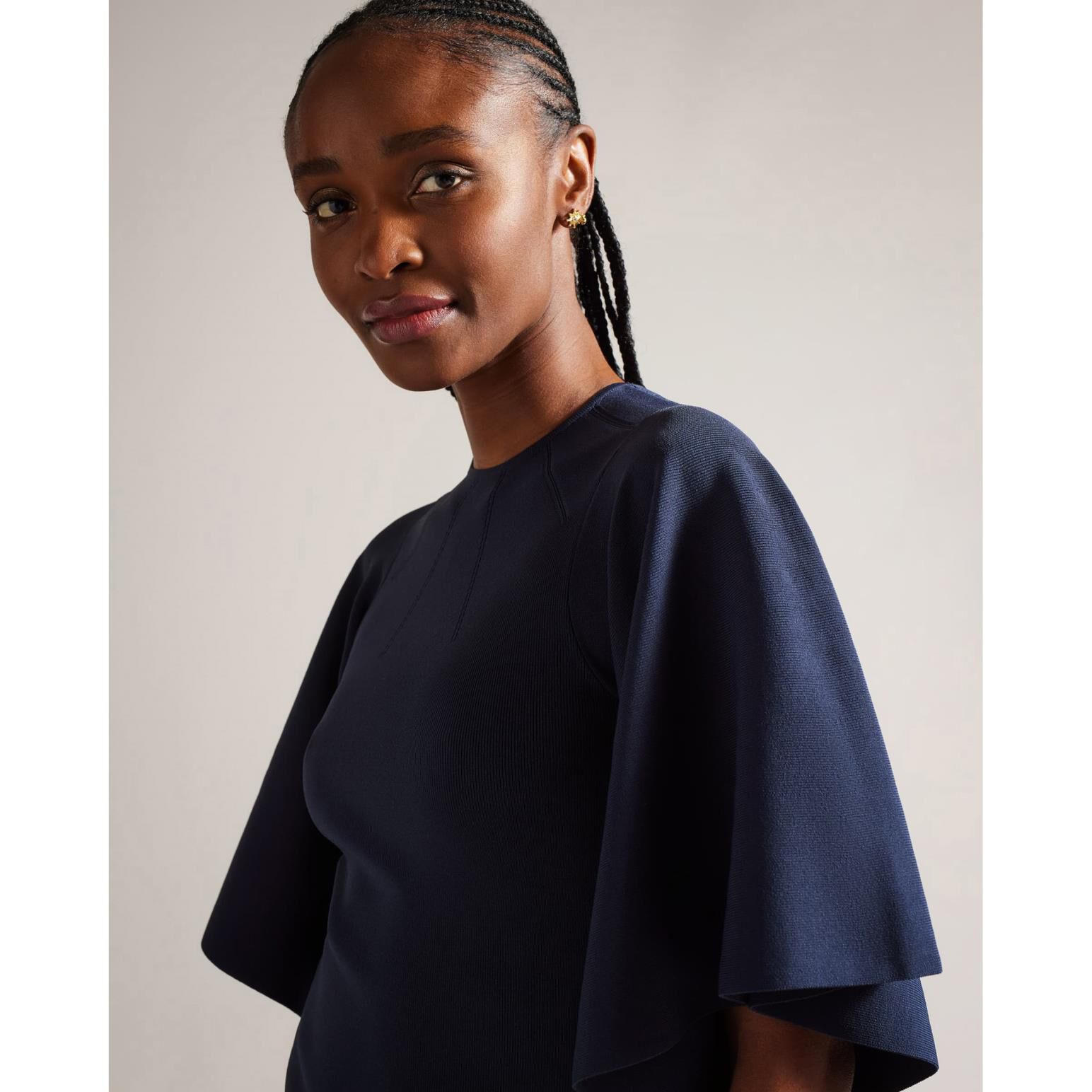 Ted Baker Lounia Fluted Sleeve Knitted Bodycon Midi Dress Ballantynes Department Store