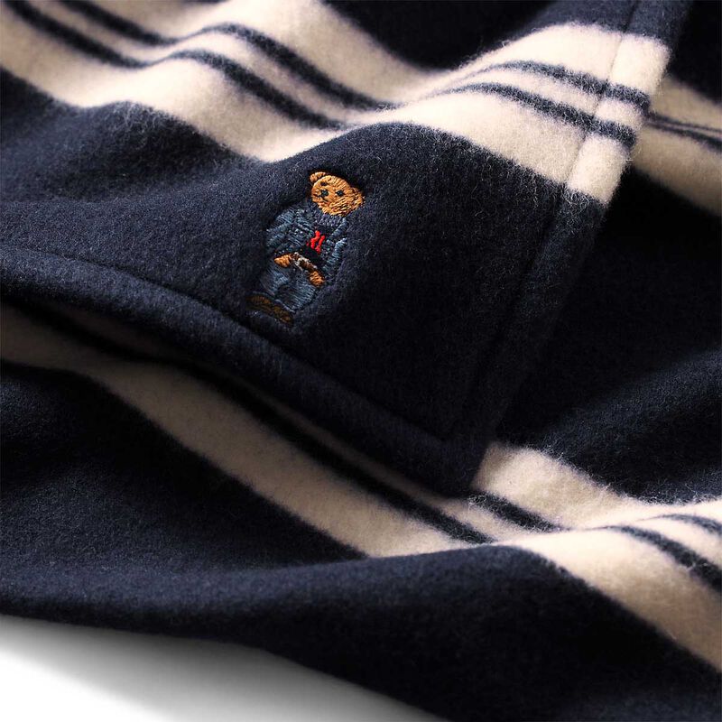 Polo Ralph Lauren Polo Bear Striped Half Blanket - Navy image number 1