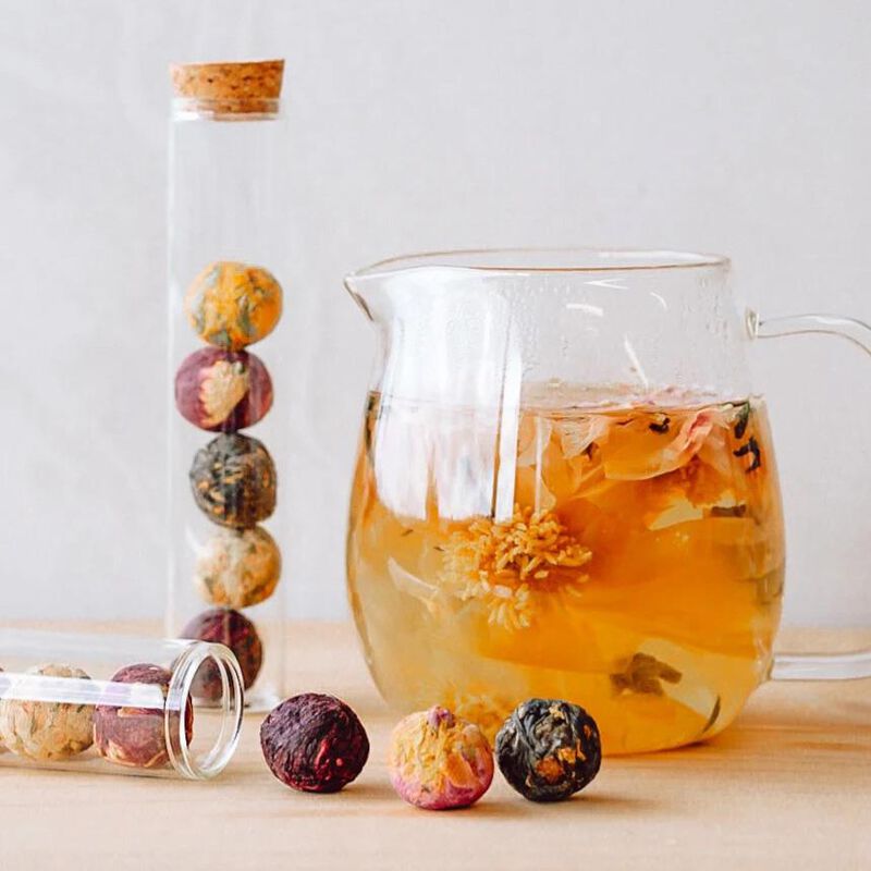 Better Tea Co. Blooming Tea Balls in Glass Tube 6 x 6g image number 1