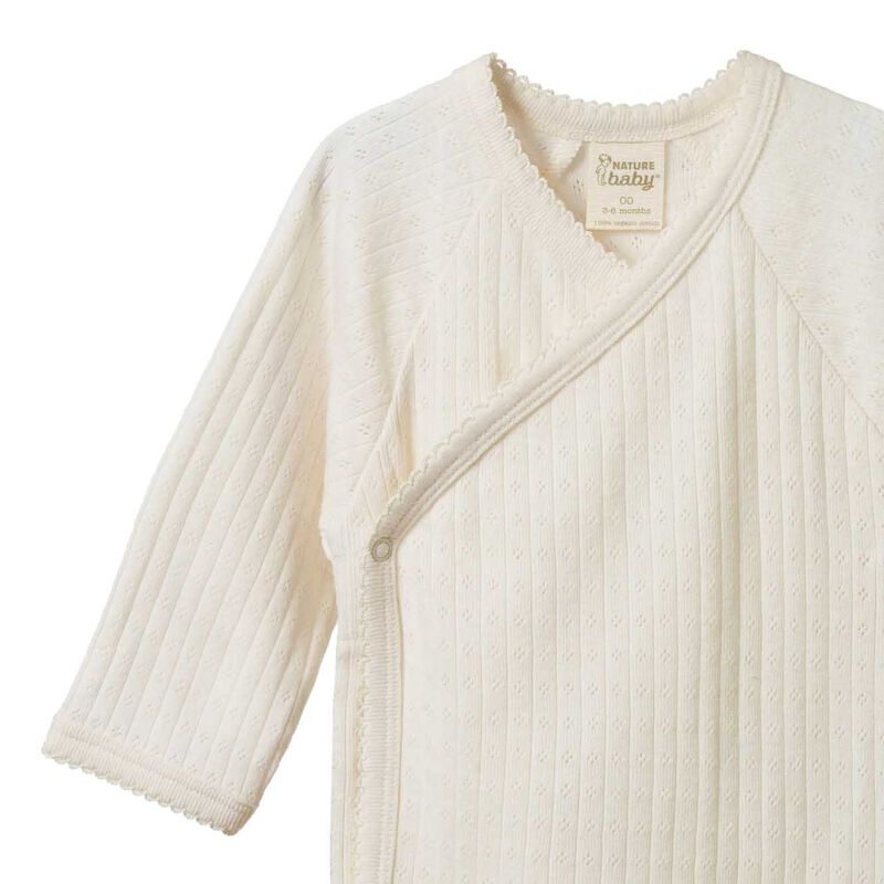 Nature Baby Pointelle Kimono Bodysuit image number 1