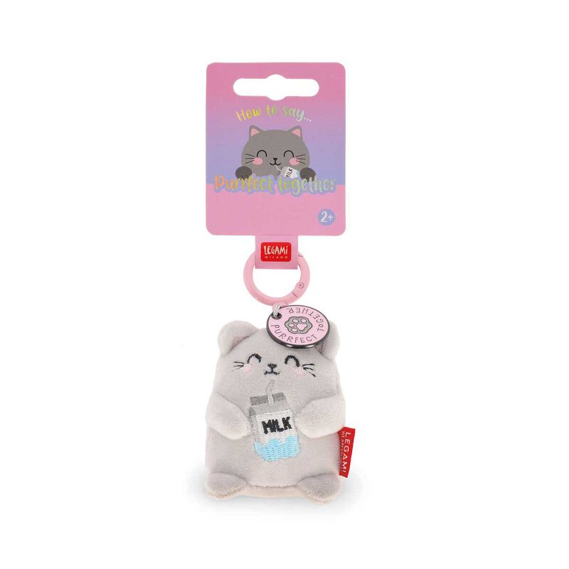 Legami Super Soft! Tiny Plush Key Ring - Kitty image number 1