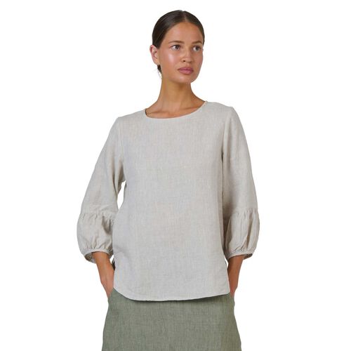 Naturals By O & J Sand Linen Top