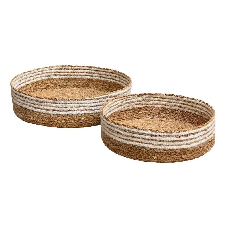 Maytime Ayla Flat Basket - Natural White image number 0