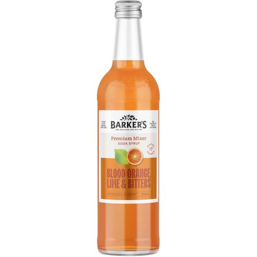 Barker's Reduced Sugar Premium Mixer Blood Orange Lime & Bitters 500ml