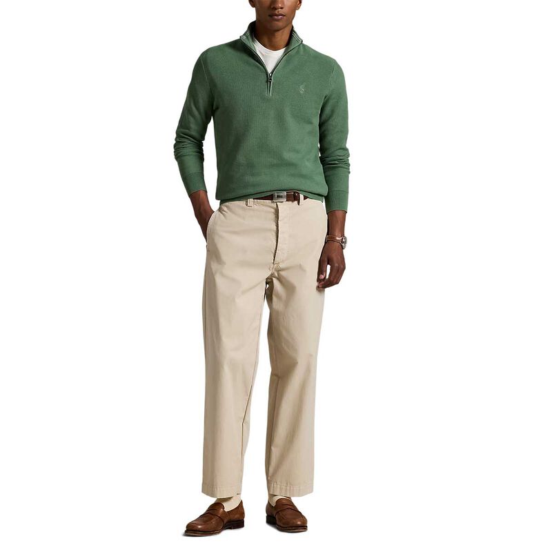 Polo Ralph Lauren Mesh-Knit Cotton Quarter-Zip Sweater image number 3