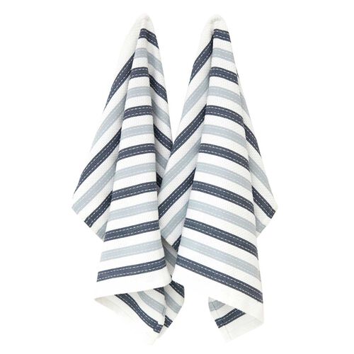 Wallace Cotton WC Stripe Tea Towel Set 2