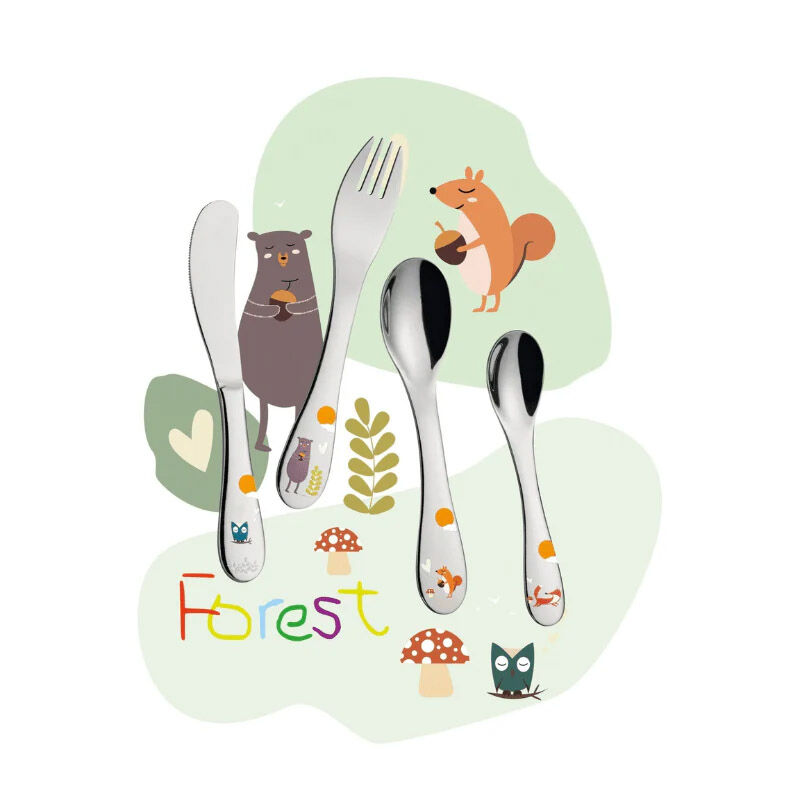 Cilio Childrens Cutlery Set 4pc Forest image number 2
