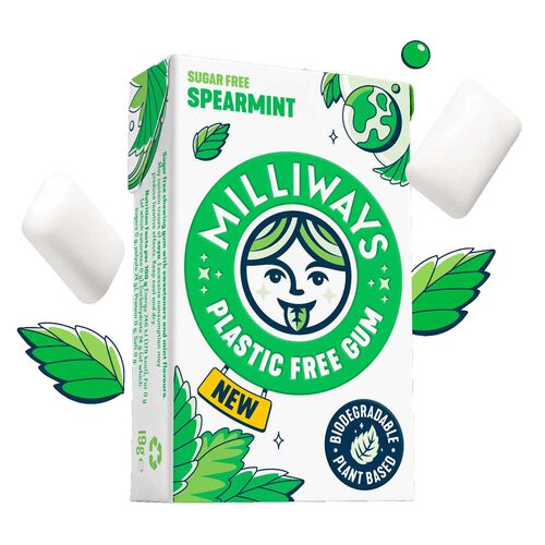 Milliways Plastic Free Chewing Gum Spearmint 19g